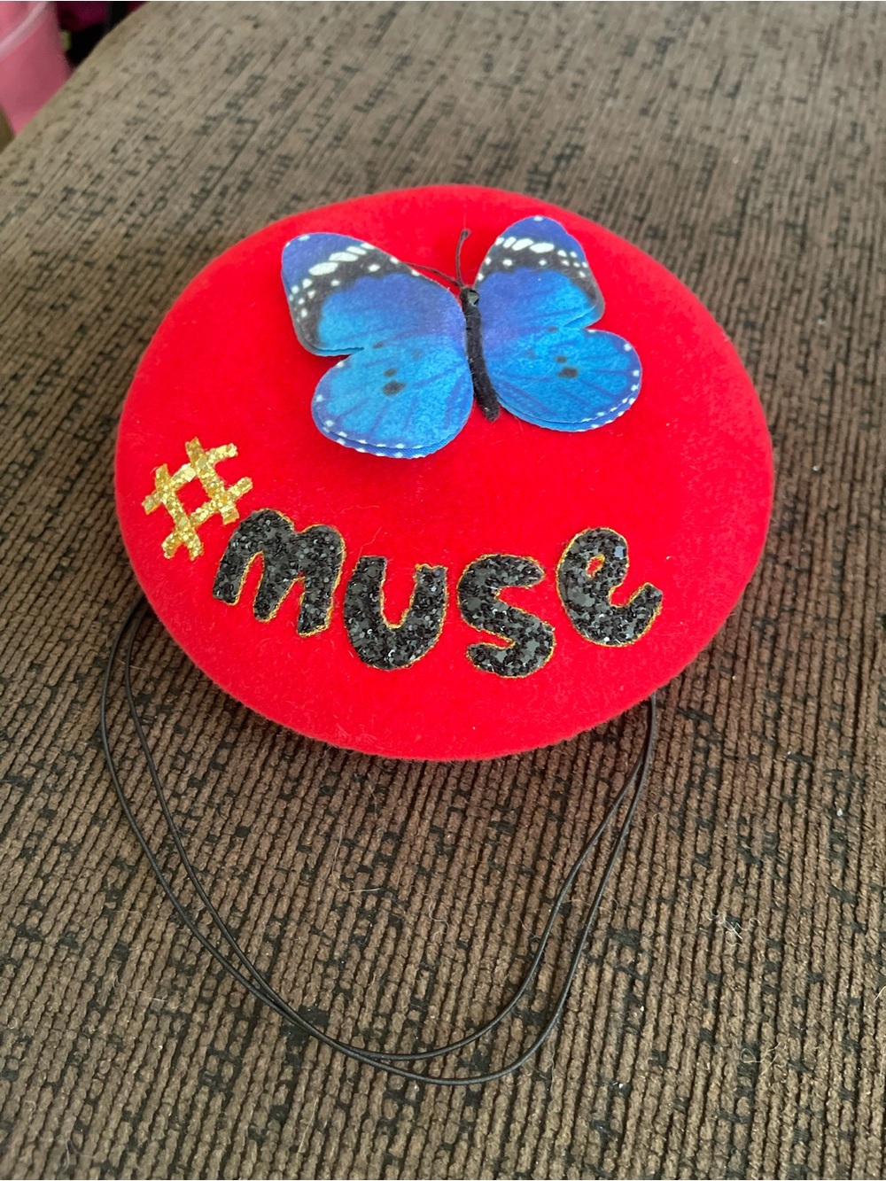 RARE Red Kids Butterfly Accent Hat - Muse Design